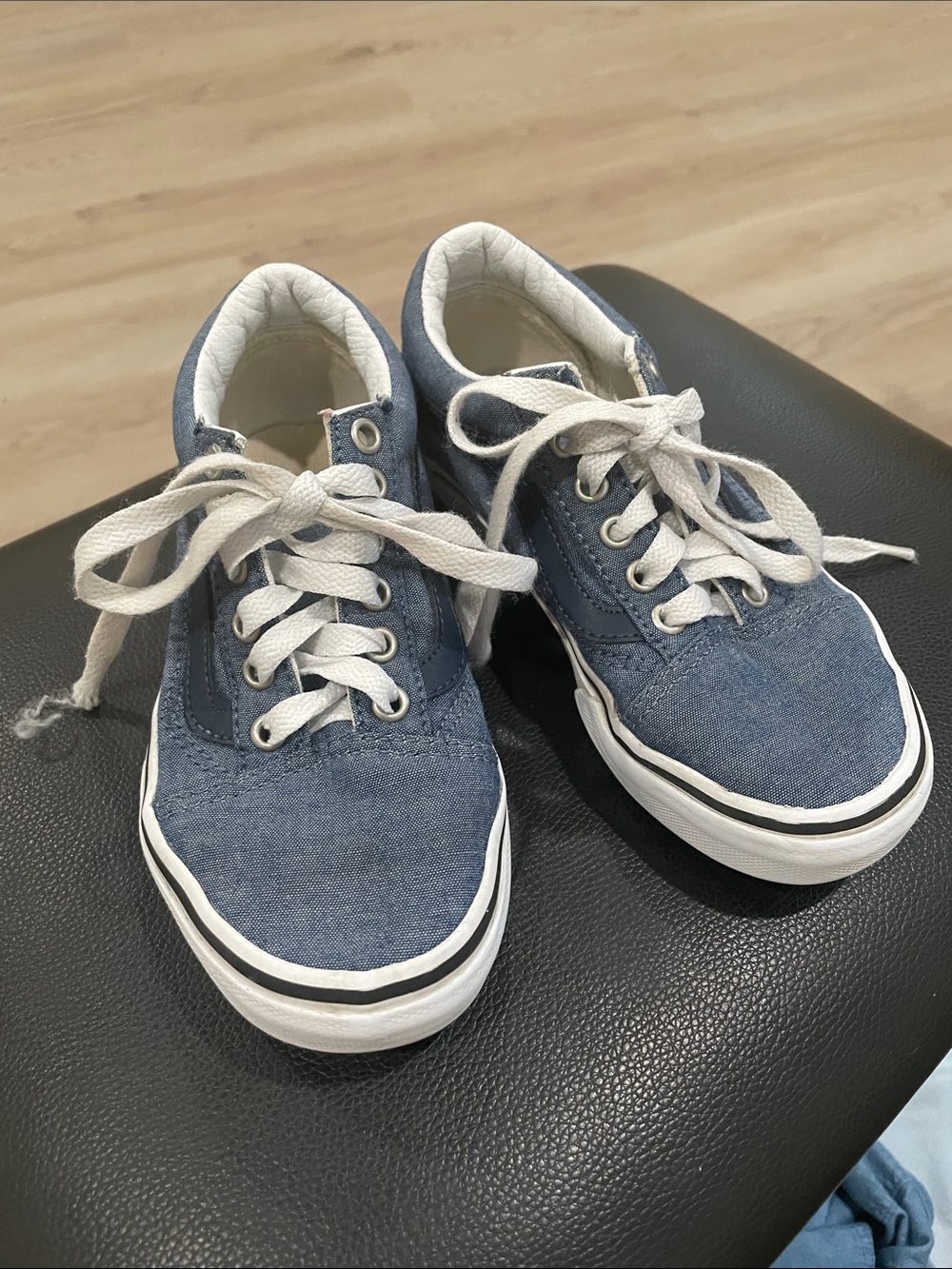Vans Kids Denim Blue Canvas Lace-Up Sneakers